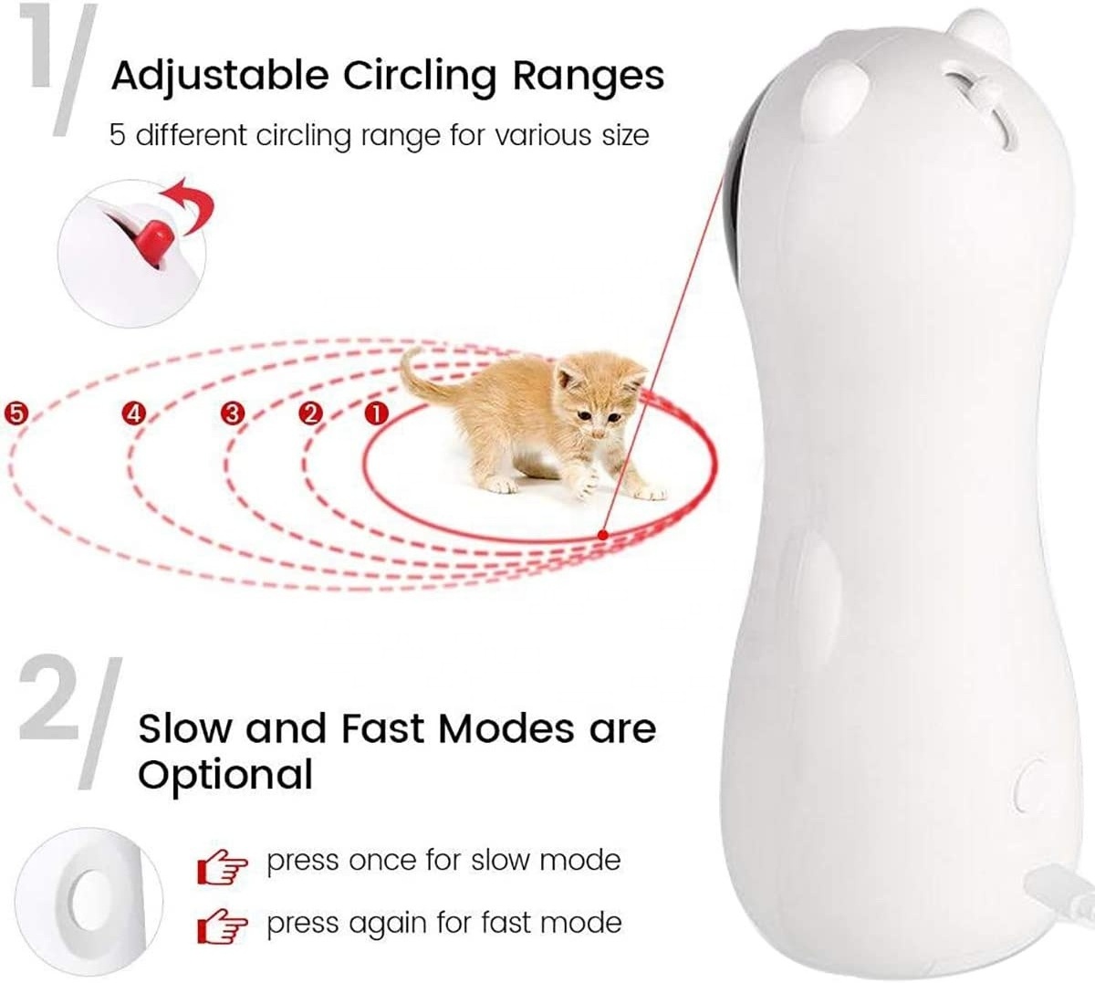 Hot Sale Automatic Cat Laser Toy USB Rechargeable Interactive Laser Toy for Cat Kitten Dogs  Laser Pointer Toys for Cat