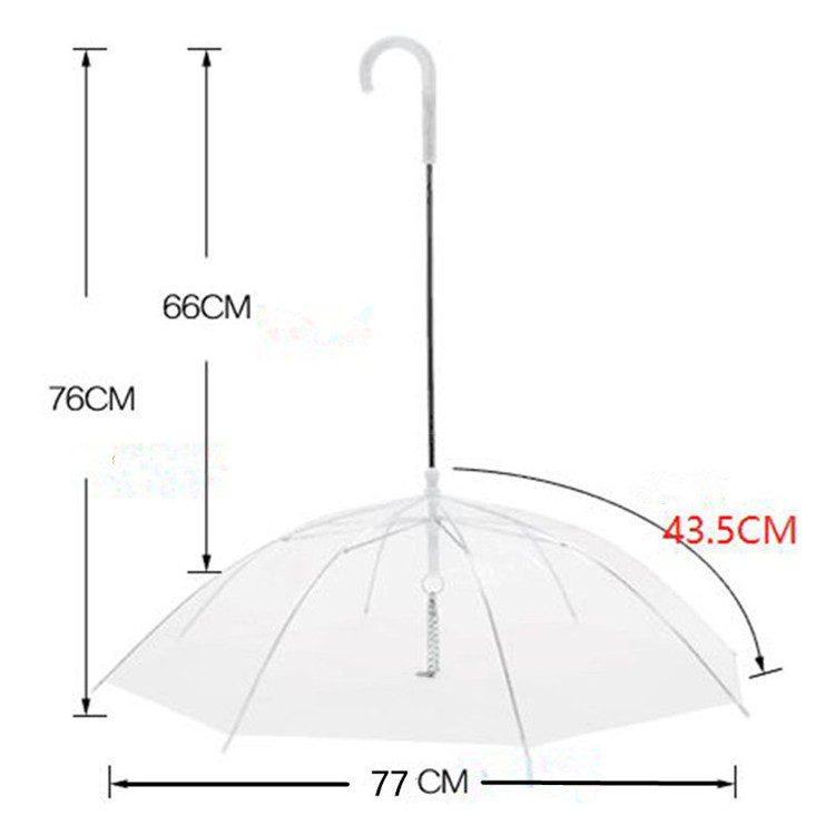 Outdoor Small Clear Transparent Snow Rainproof Pet Cat Dog Umbrella Summer Small Dog Puppy Umbrella Folding Dog Leash Umbrella