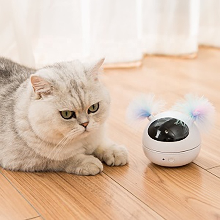 Automatic Cat Laser Toys Interactive Kitten Toy for Indoor Cats Random Rotating Smart On/Off Robotic Electronic Cat Feather Toy