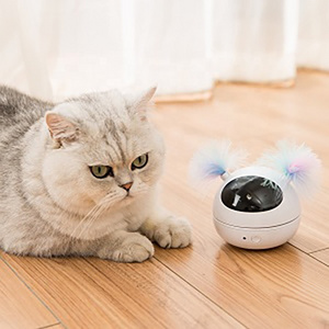 Automatic Cat Laser Toys Interactive Kitten Toy for Indoor Cats Random Rotating Smart On/Off Robotic Electronic Cat Feather Toy