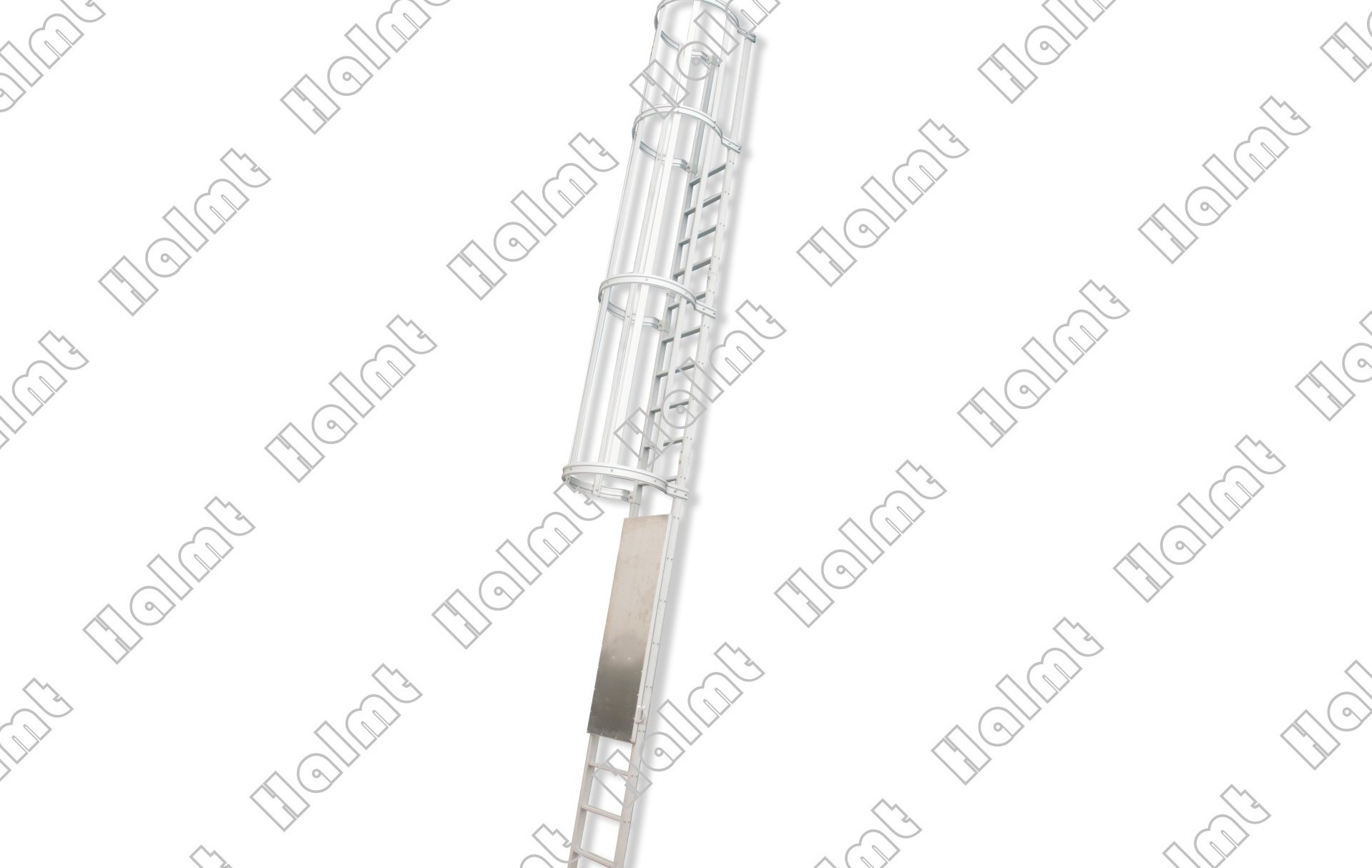 Vertical Ladders with Cage Climbing Side Wall Stair with Work Platform for Construction