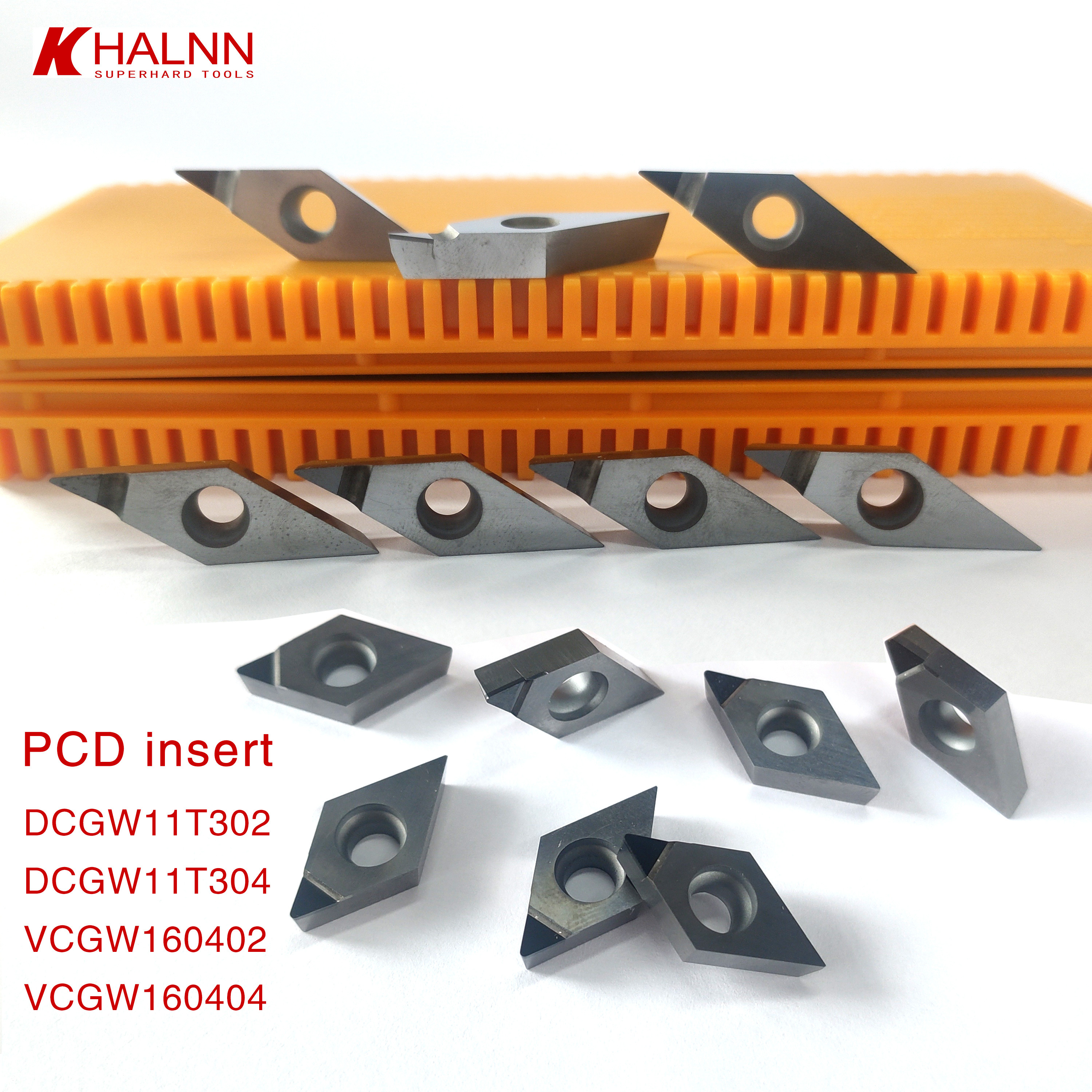 PCD/CBN insert VCGW/VCGT160404 160408 160412 160416 for turning hardened steel and non-ferrous metals such as aluminum