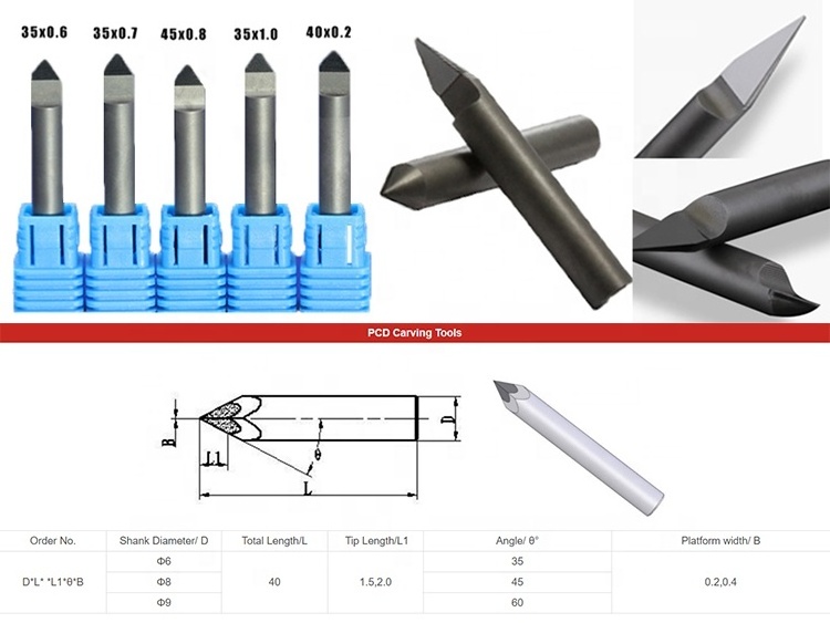 6X90X0.4 carbide chamfer end mills cutting tool Marble engraving bit PCD diamond stone granite V shape cnc carving tool