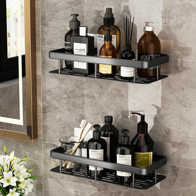 YV Bathroom Double Shelves Wall Mounted Self Adhesive Kitchen Corner Racks Shower Caddy Corner Storage Shelf