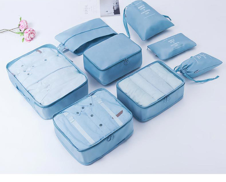 Y1 72 Wholesale Custom Packing Cubes 8 Set Packing Cubes Luggage Packing Organizers Travel Bag Suitcase Organizer with Shoe Bag