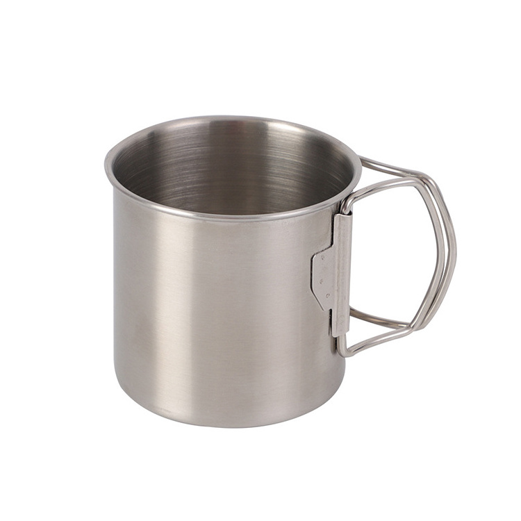 JW2 Camping Custom Mountaineering Cup 304 Mug Outdoor Folding Mug Stainless Steel Mug Camping Sports Tambler Stainless Steel