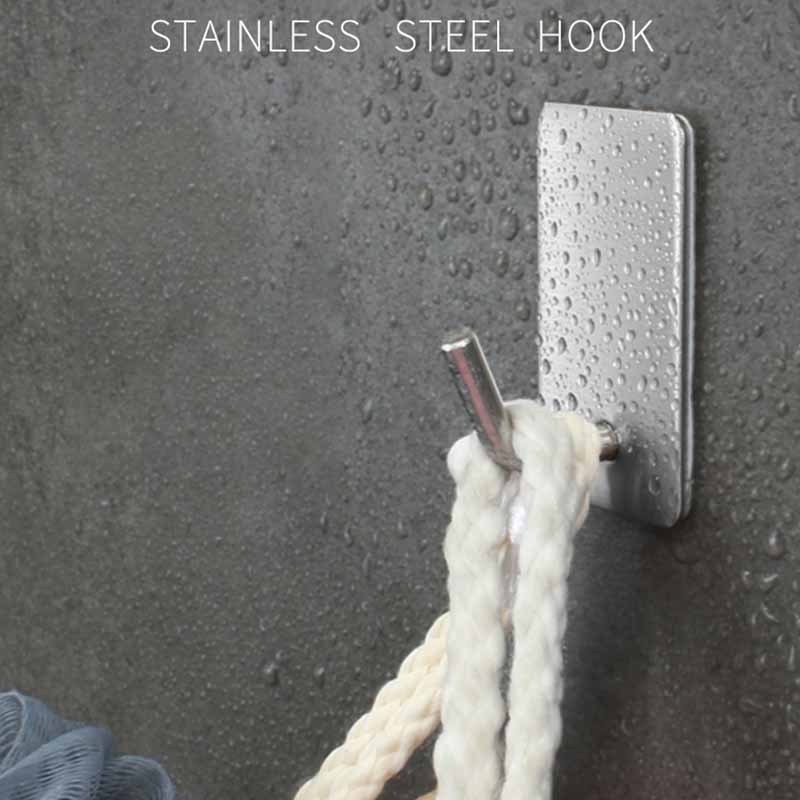 W2   Stainless Steel Coat Hook Towel Hook Self Adhesive Wall Hook For Bathroom