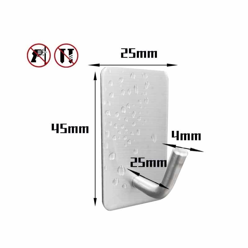 W2   Stainless Steel Coat Hook Towel Hook Self Adhesive Wall Hook For Bathroom