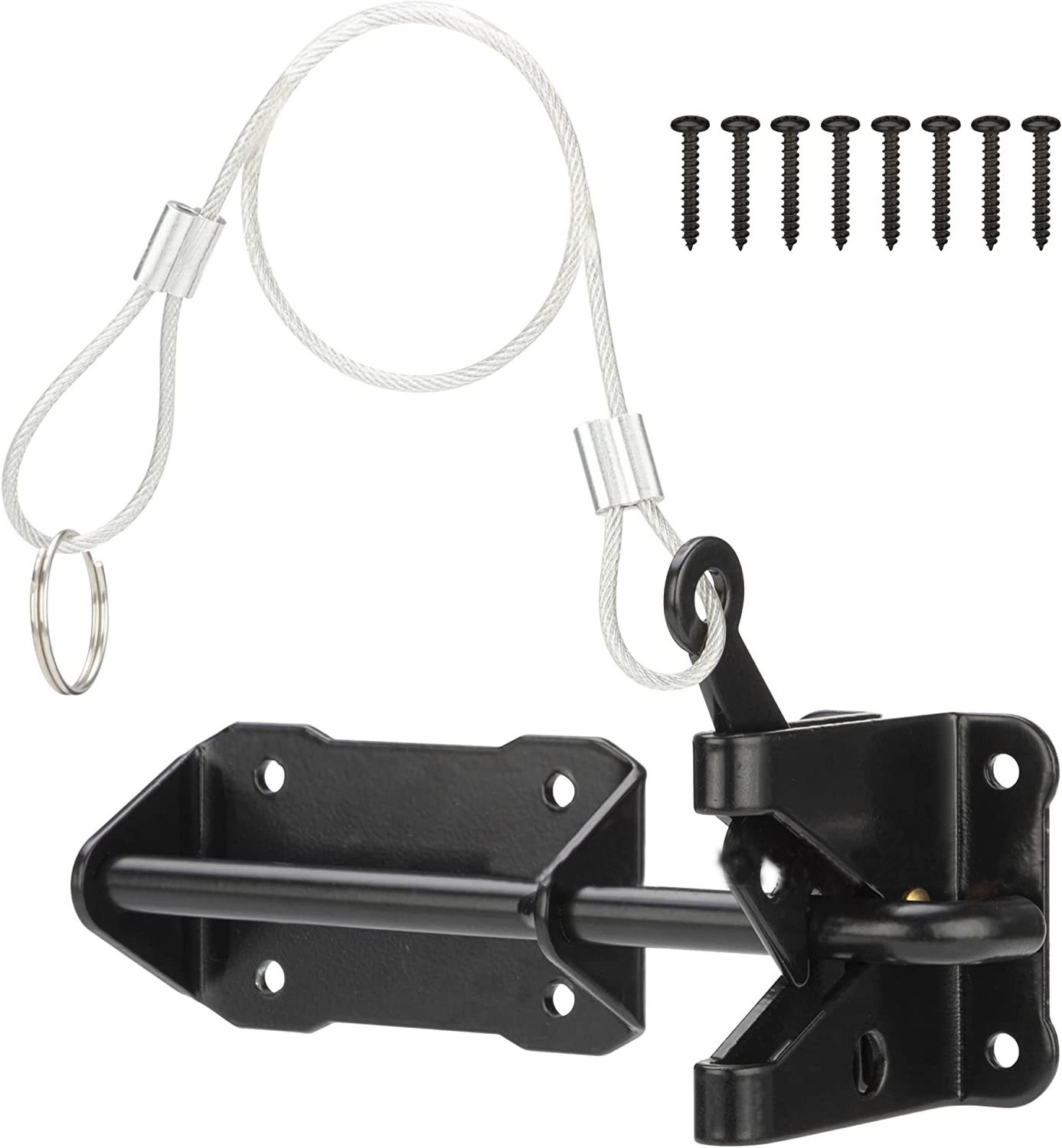 XZ1 Black Powder Coated Rust Resistance Heavy Duty Self-Locking Gate Latch wood gate latch