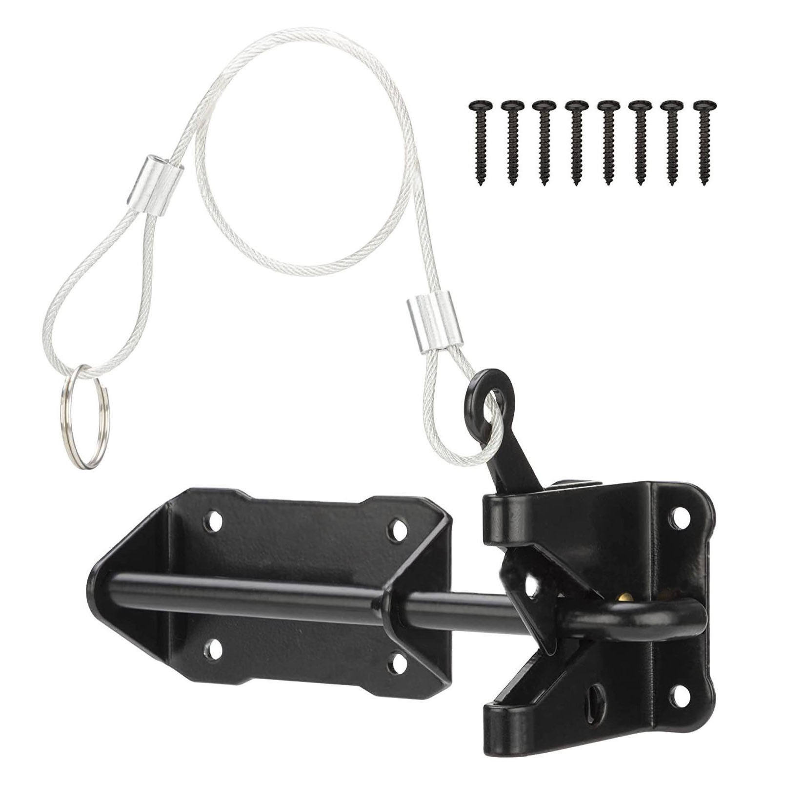 XZ1 Black Powder Coated Rust Resistance Heavy Duty Self-Locking Gate Latch wood gate latch