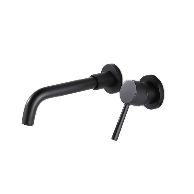 J52Q Hot Sale Single Hole Antique Brass Wall Mounted Bathroom Basin Mixer Black Concealed Faucet for basin tap