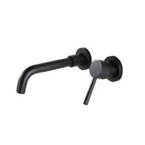 J52Q Hot Sale Single Hole Antique Brass Wall Mounted Bathroom Basin Mixer Black Concealed Faucet for basin tap