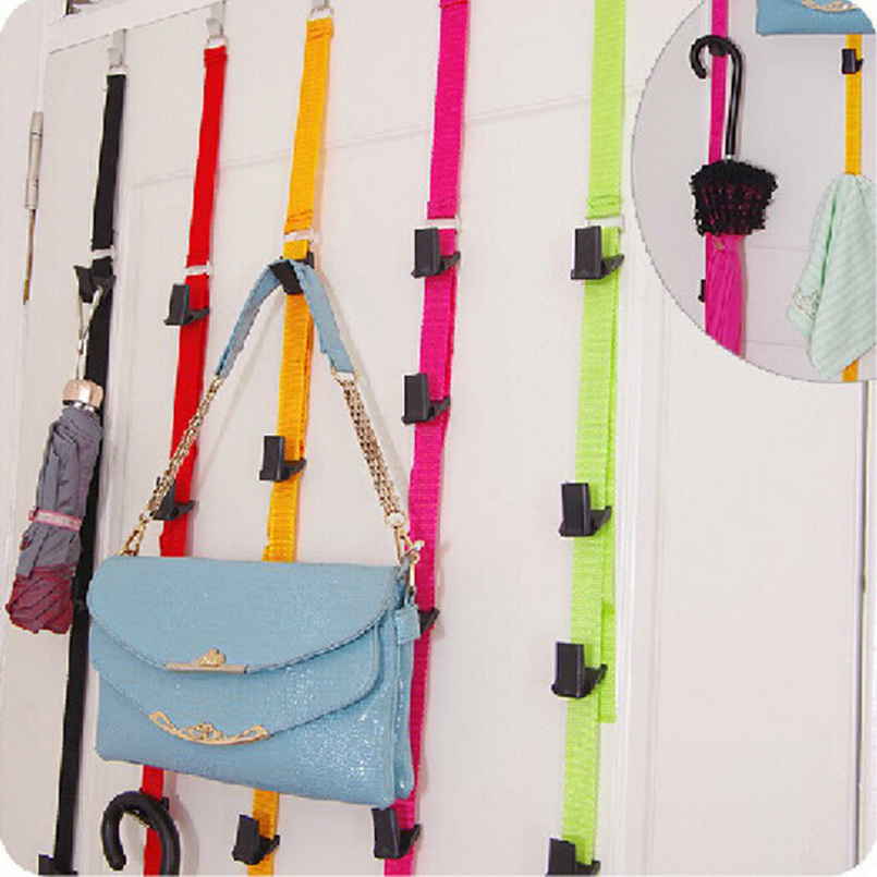 SY1W Over Door Hooks Adjustable Seamless Door Back Hanging Rope for Hanging Clothes Bags Shoes Hats Scarves Umbrellas