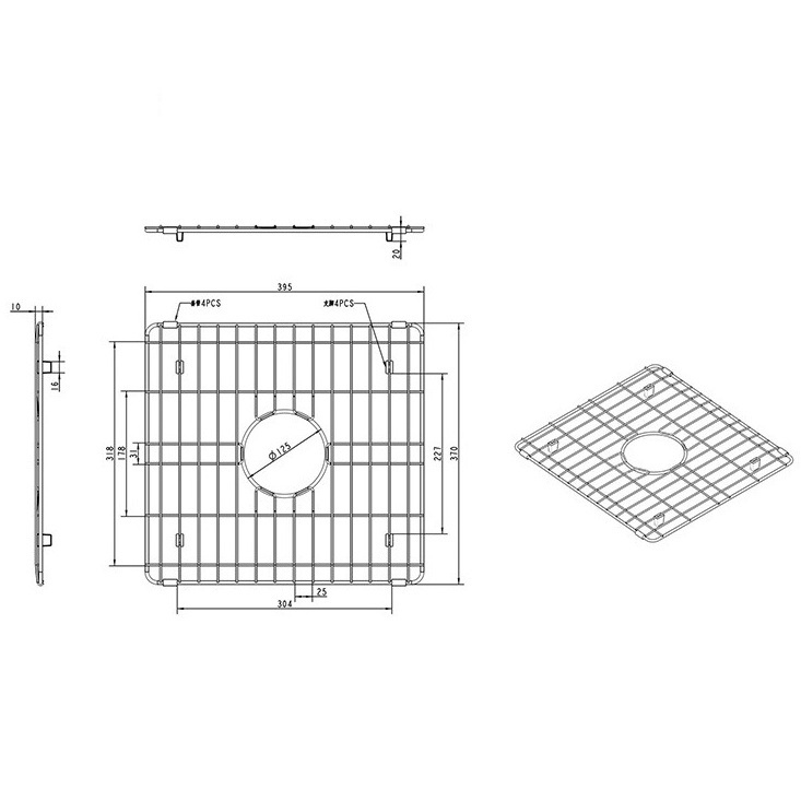 x1z Wholesale Sink Bottom Grid Kitchen Accessories Sink Rack Stainless Steel Sink Protector