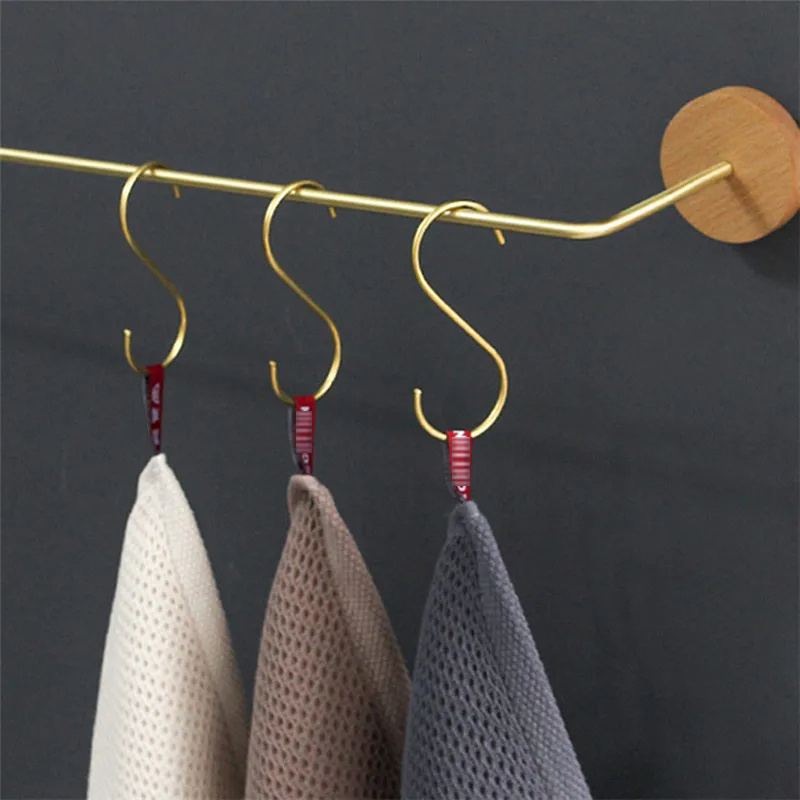 SS187 Brass Hooks S-Shaped Hook for Hanging Kitchen Pots and Pans, Office, Bathroom, Closet Heavy Duty S Hooks