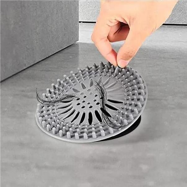 XZX759 Shower Drain Covers Hair Catcher Durable Silicone Hair Stopper