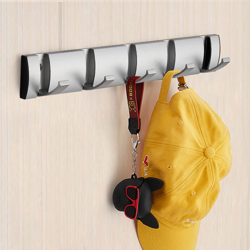 XZX Metal Coat Wall Mount Folding Hooks No Punching Yafei9103 Wall Organisation Adhesive Removable Key Ring Hooks