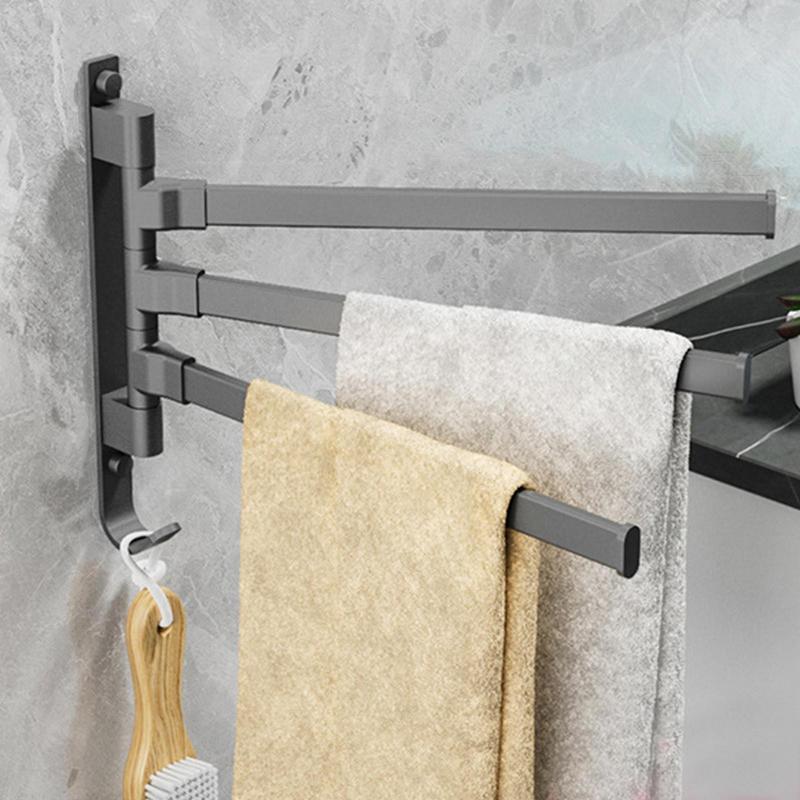 YYS473 No Punching Wall Mounted Rotate Towel Rack For Bathroom Towel Holder Space Save Hot Sale heater towel electr