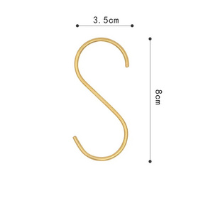 SS187 Brass Hooks S-Shaped Hook for Hanging Kitchen Pots and Pans, Office, Bathroom, Closet Heavy Duty S Hooks