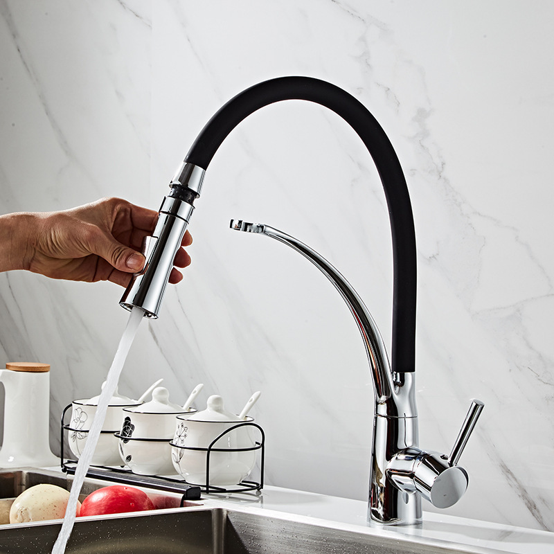 Y1  High Quality Silicon Spout Pull Down Kitchen Tap 360 Degree Rotatable Design Kitchen Faucet