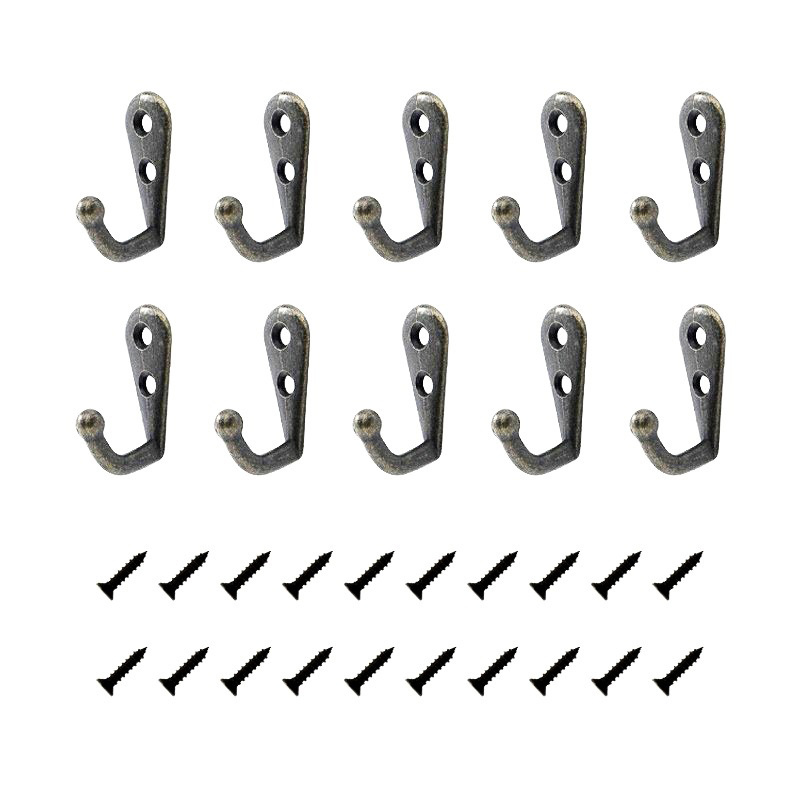 SS71 20 Packed mini Coat and Hat Hook Robe Hook Retro Hooks for Coat/Backpack/Bag/Towel/Key