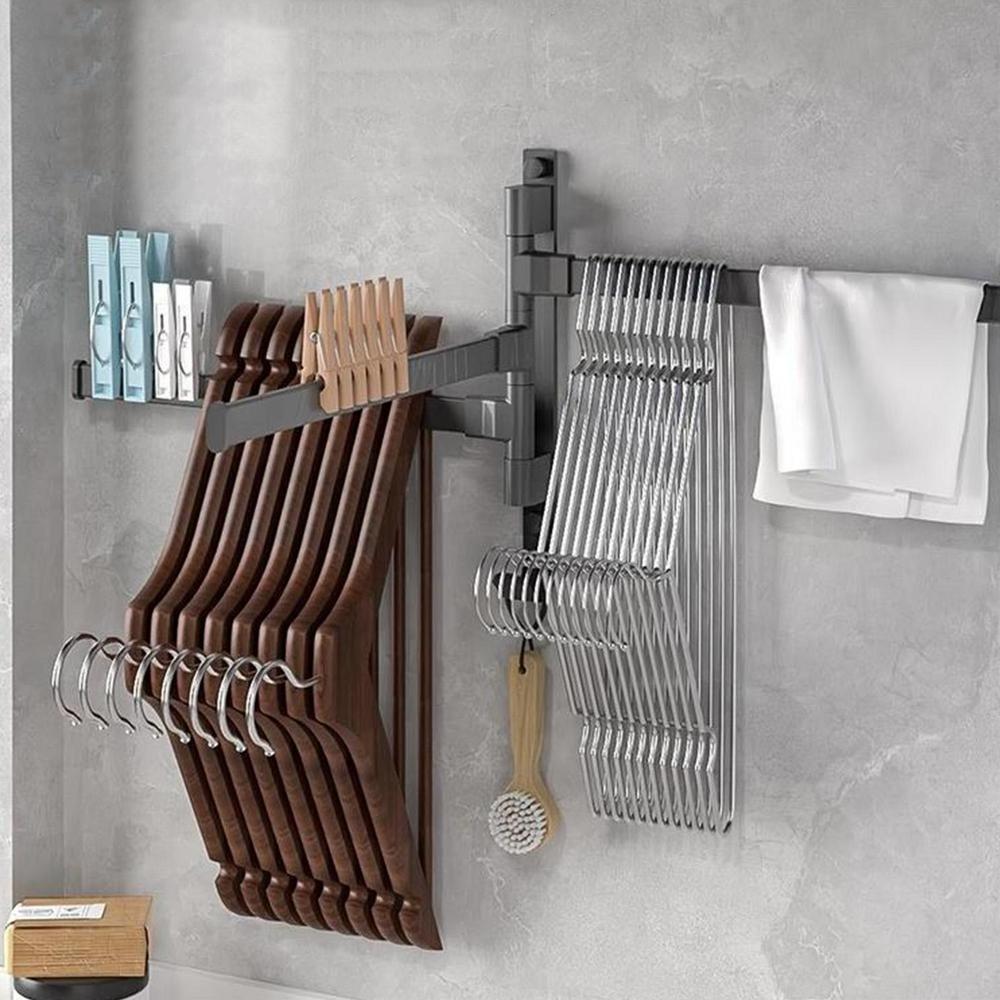 YYS473 No Punching Wall Mounted Rotate Towel Rack For Bathroom Towel Holder Space Save Hot Sale heater towel electr