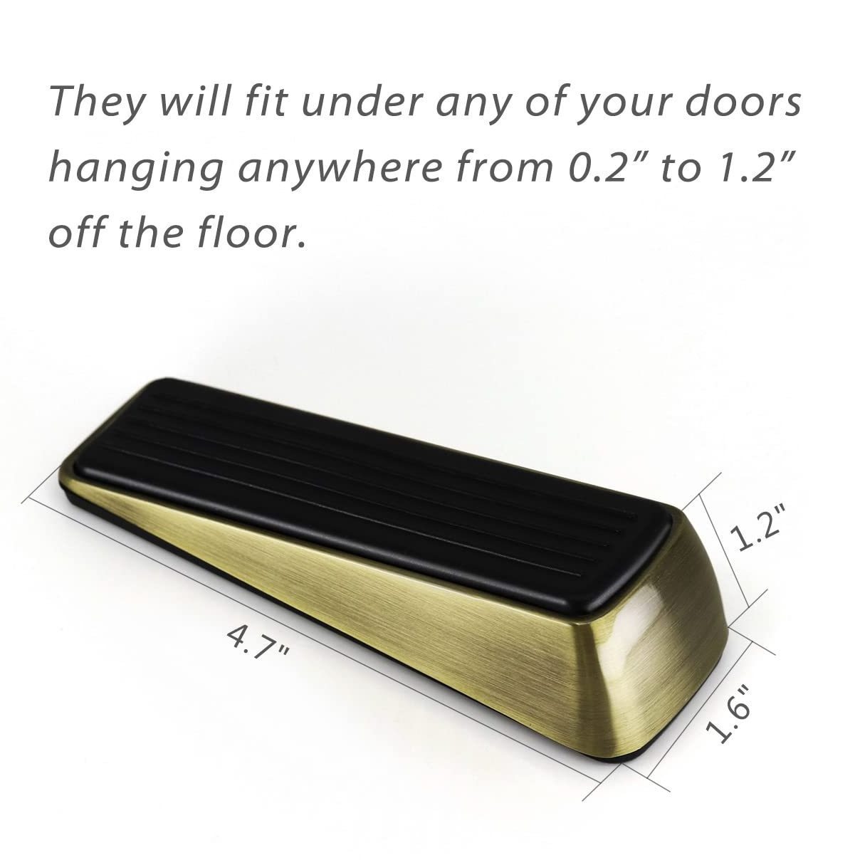 SYW Zinc Alloy Door Stop Wedge Free Punch Heavy Duty Door Bump Wall Protector Door Stopper