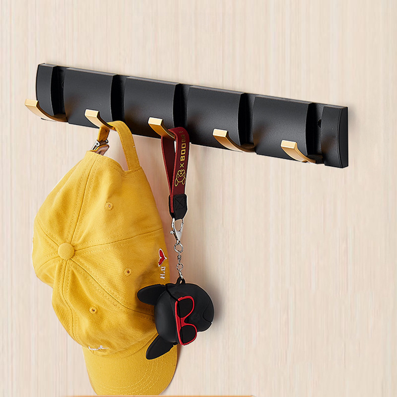 XZX Metal Coat Wall Mount Folding Hooks No Punching Yafei9103 Wall Organisation Adhesive Removable Key Ring Hooks