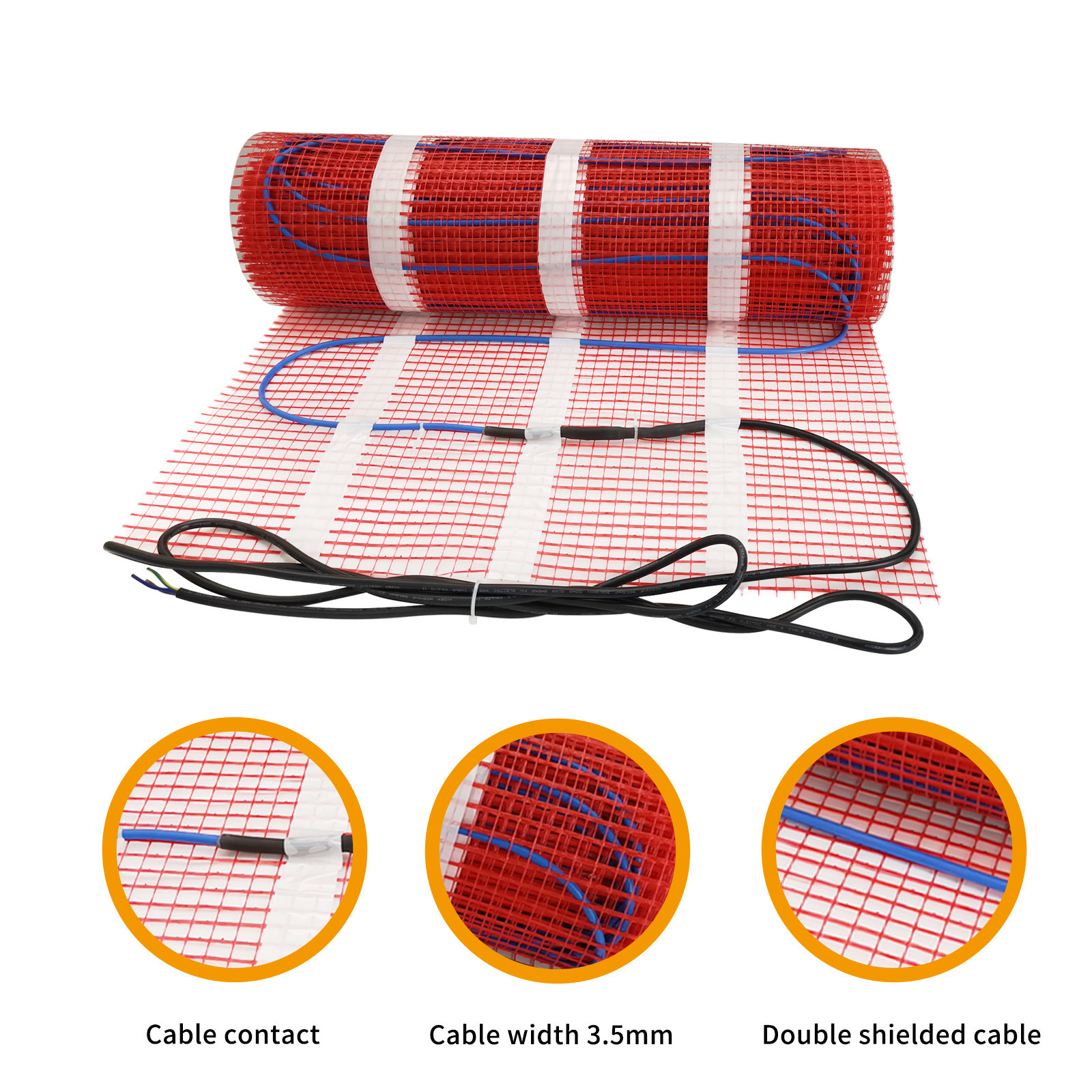 SY1W High Quality Electric Floor Heating Mat for Underfloor Tile Heating with Adhesive Backing Sticky Mesh