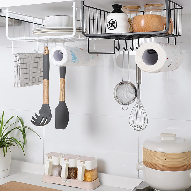 XZX Mesh Wire Laundry Wardrobes Bathroom Kitchen Cabinet Hanging Insert Metal Storage Baskets Under Shelf Basket