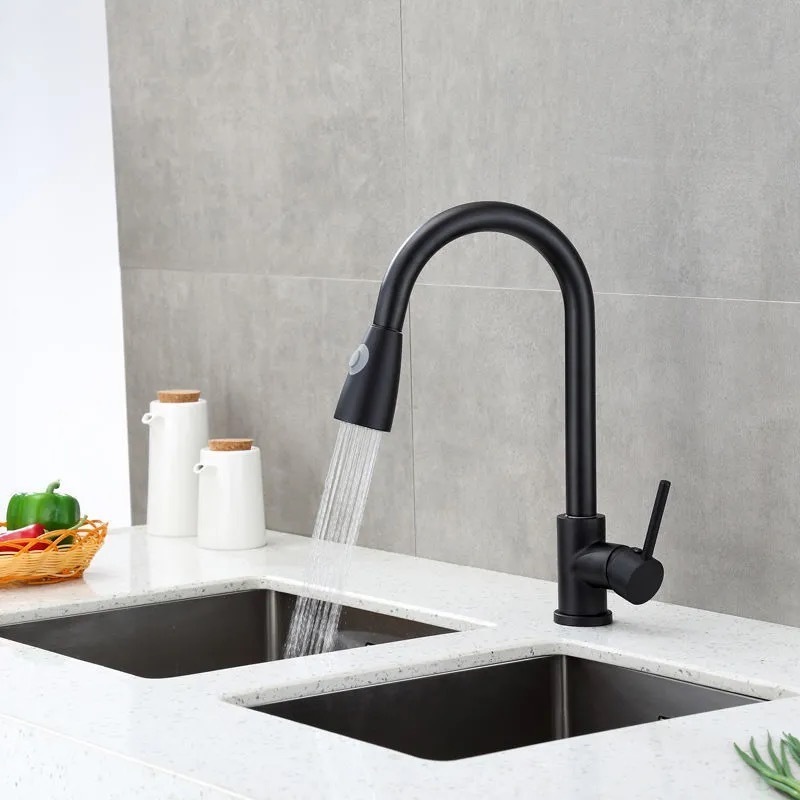 SI510 Gold Luxury Wall Faucet In Wall Mixer Black Kitchen Faucet Sink Black Wall golden kitchen faucet