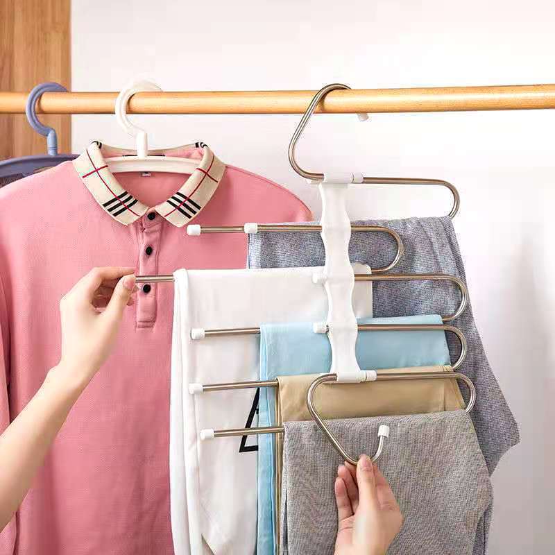 XZ Magic Pants Hangers Space Saving Multifunctional Uses Rack Organizer Multi Functional Pants Rack