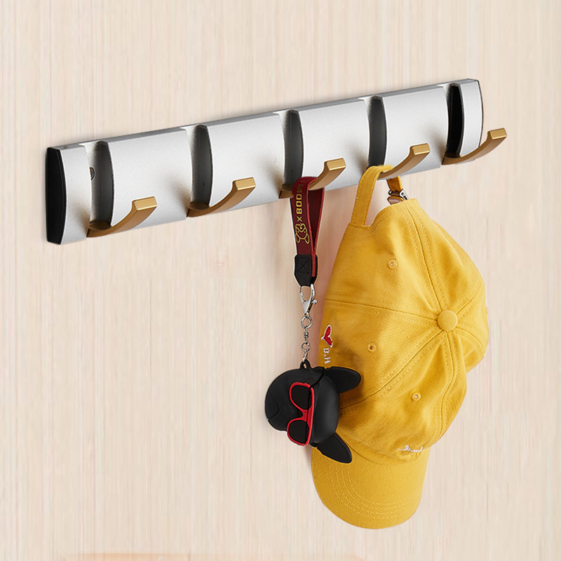 XZX Metal Coat Wall Mount Folding Hooks No Punching Yafei9103 Wall Organisation Adhesive Removable Key Ring Hooks