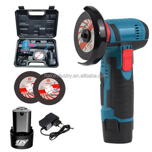 12V Mini Cordless Angle Grinder w/  Li-Ion Battery & Charger Brushless Battery Grinder Tool for Metal Wood