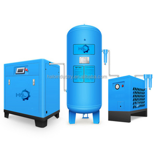 Factory supply customized 7.5kw 15kw 10HP air cooling rotary industrial compressors silent screw air compressor with dryer sets