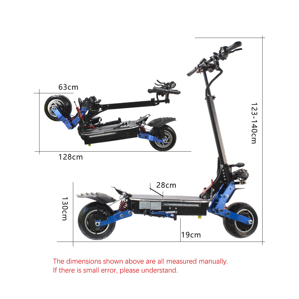 Electric Scooter Bikes 62CM Gapless Handlebar 60V 6000W Acrylic Board Voltage Lock 10inch Two Tire Electric Scooter