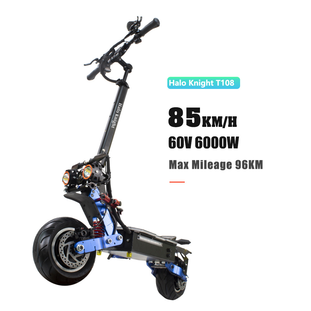 Electric Scooter Bikes 62CM Gapless Handlebar 60V 6000W Acrylic Board Voltage Lock 10inch Two Tire Electric Scooter