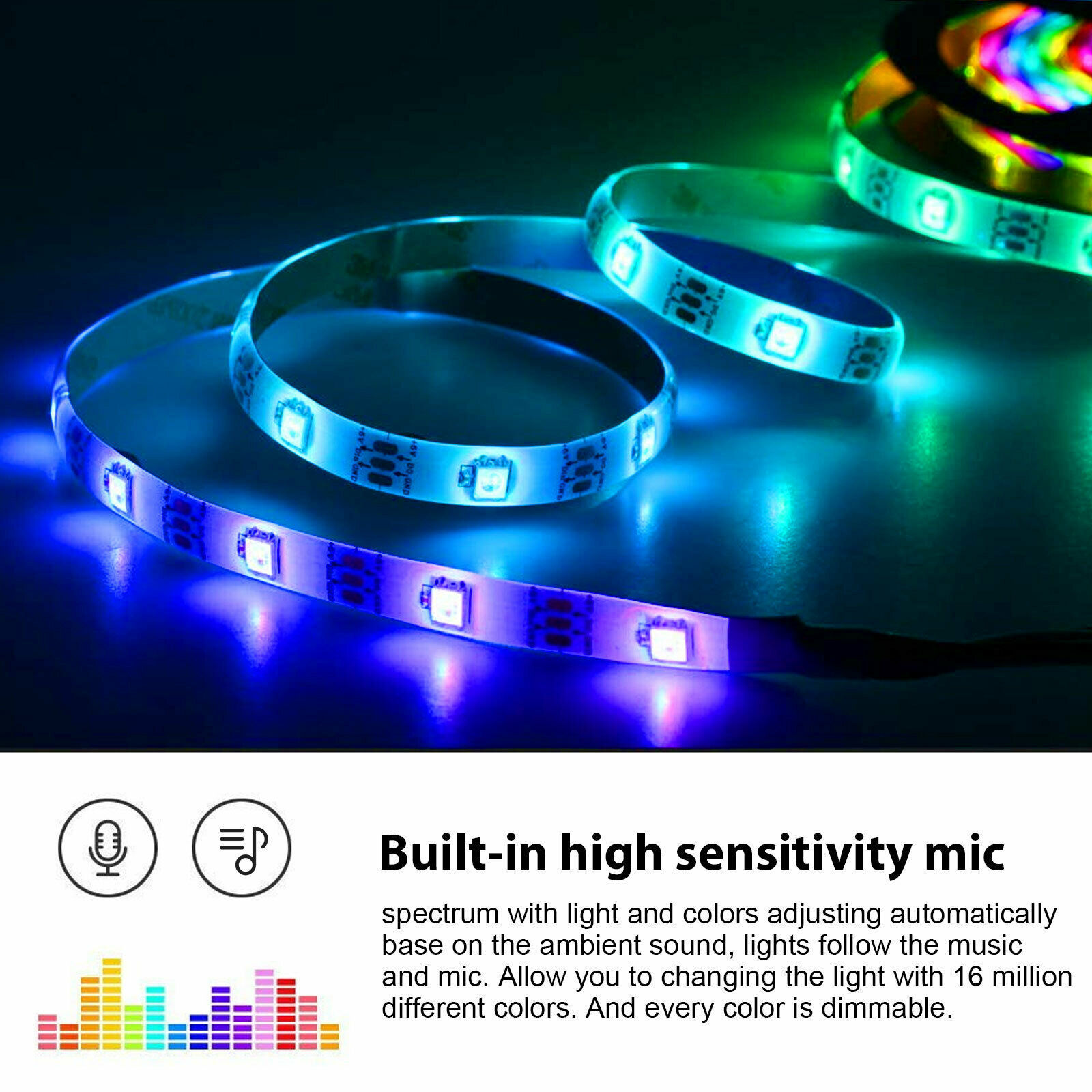 5V LED Strip Lights Bluetooth Flexible LED With App Control USB TV Backlight LED Strip Lights 5050smd RGB Lights For TV