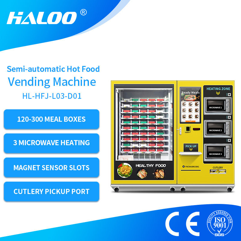 GYM Healthy Food Nutritious diet Vending Machine Semi-Automatic Customized Hot Food Vending Machine With 3 Microwave