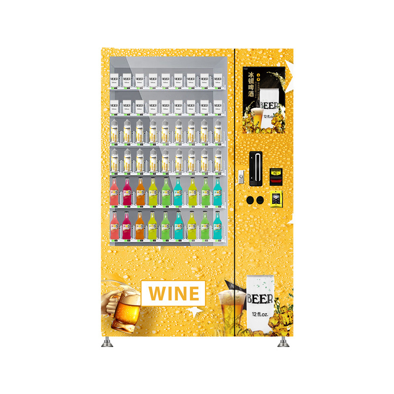 Automatic beer wine vending machine with elevator and glass bottled drinks vending machine with elevator