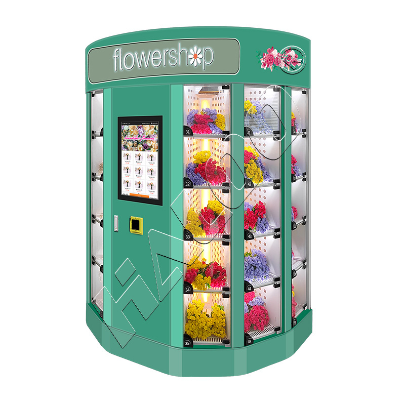 Round Shape Flower Dispenser Fridge Vending Machine Smart Cooling Locker Vending Machine Fresh Flower