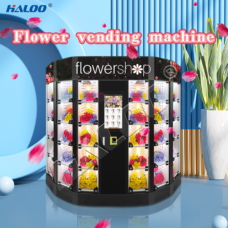 Round Shape Flower Dispenser Fridge Vending Machine Smart Cooling Locker Vending Machine Fresh Flower