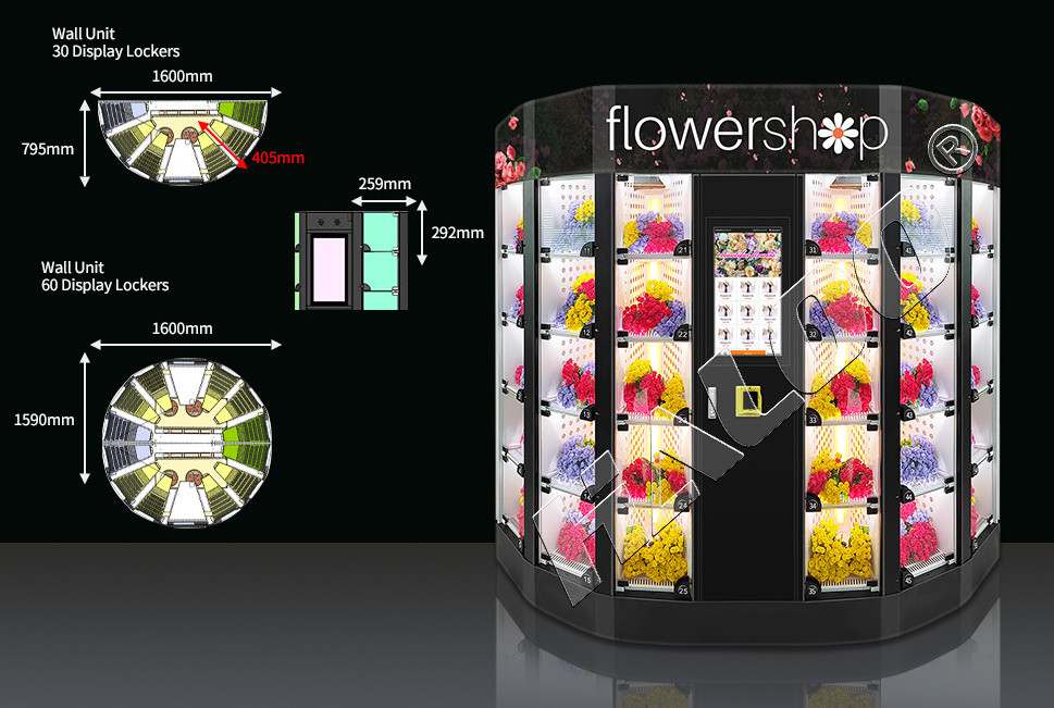 Personalized Roses Machine Rose Flower Vending Machine Automatic Rose Bouquet Smart Fridge Locker ...