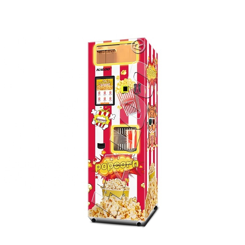 Haloo Fast Food Pop Corn Maker Automatic multi flavored Ball Shape Popcorn Vending Machine Snacks Machine