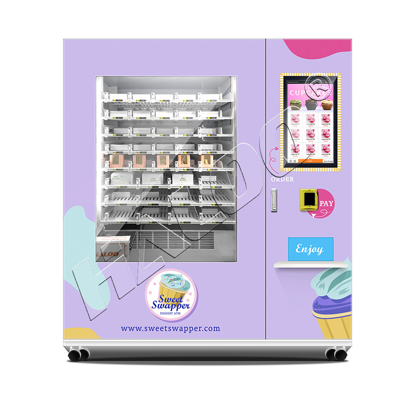 Small cake vending machine 21.5 inch touch screen customistic cake size vending machine