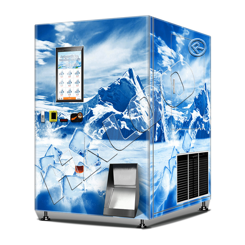 Outdoor Big Capacity Ice Cube Vending Machine Automatic Ice Vending Machine With Auto Bagging