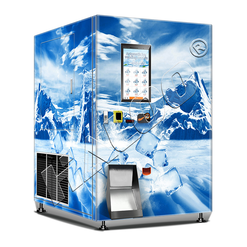 Outdoor Big Capacity Ice Cube Vending Machine Automatic Ice Vending Machine With Auto Bagging