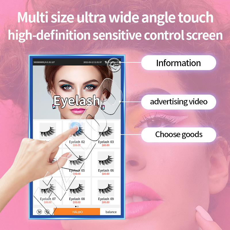 Hot Sell Pink Color Lash Vending Machine with 21.5 Inch Touch Screen