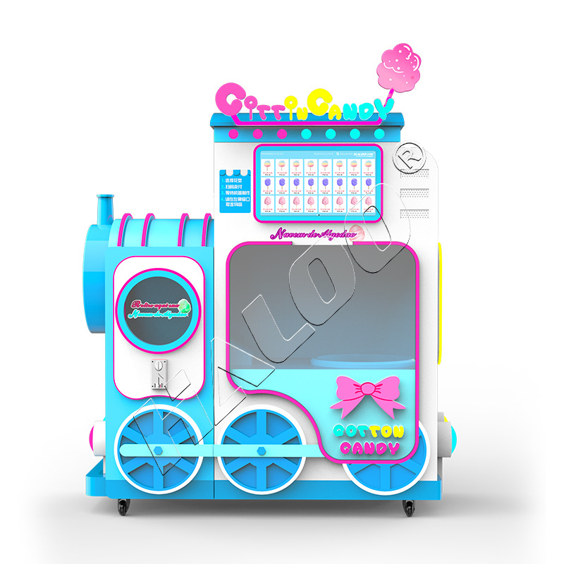 Cotton candy vending machine with Led light beautiful customistic 24 kinds of design in the candy