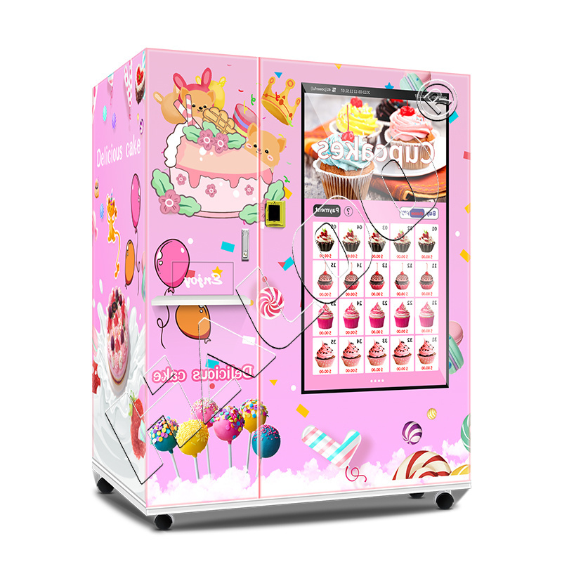 Haloo 49-inch Touch Screen Fresh Fruit Cake Sandwich Salad Sushi Vending Machine with Cooling System to Keep Fresh